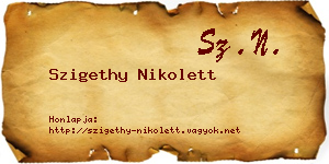 Szigethy Nikolett névjegykártya